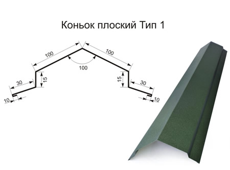 Конёк плоский тип 1